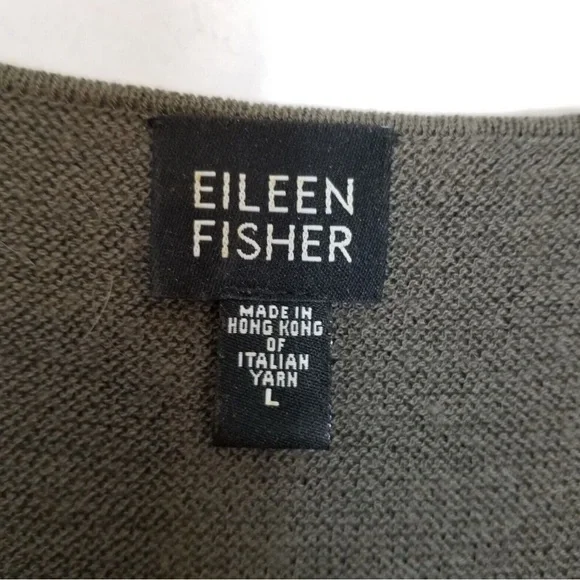 Eileen Fisher Brown Taupe Wool Sweater Size Large EUC - Picture 4 of 5